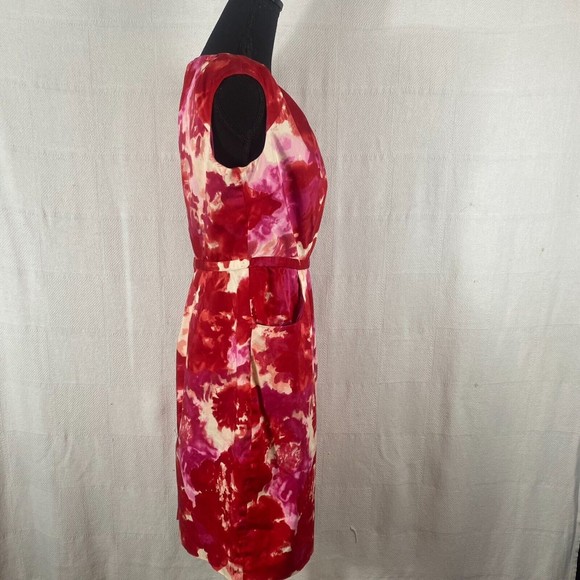 Adrianna Papell Red & Pink Sheath Dress Size 10 - Picture 6 of 16